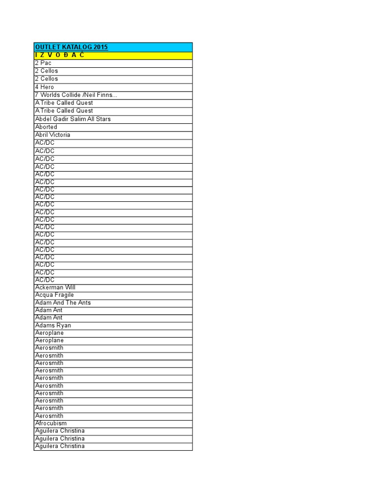 Katalog Glazba 2016 Xls Elvis Presley Music Award Winners