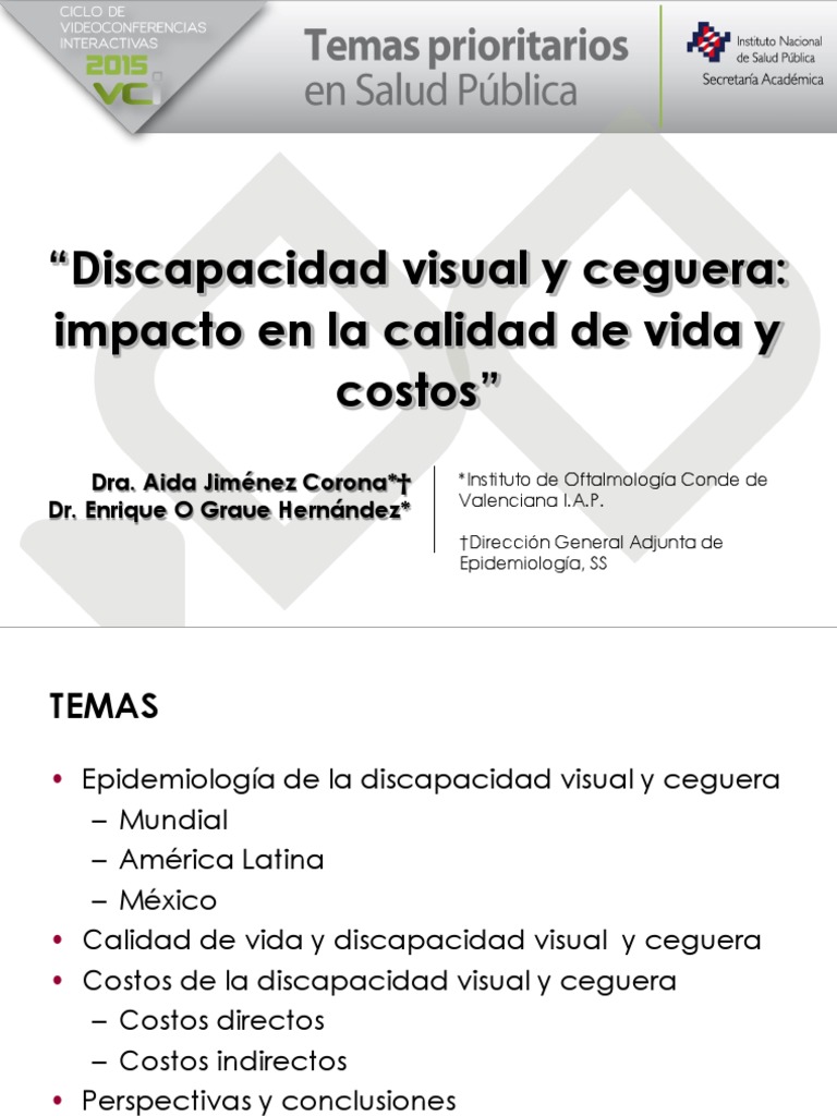 Epidemiología de la Discapacidad Visual | PDF | Epidemiología | Demografía