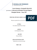 Gestión de Recursos Humanos y Desempeño Laboral Del Personal de Enfermería Del Hospital Nacional Edgardo Rebagliati Martins - Lima, 2017