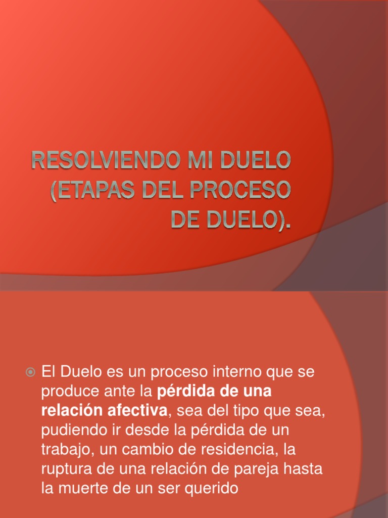 Resolviendo Mi Duelo Etapas Del Proceso de | PDF | Dolor | Las emociones