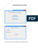 Library Management System Screen Shot: Write Name and Password: It Must Be Admin For Name and Admin123 For Password