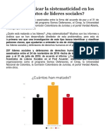 Cómo Explicar La Sistematicidad en Los Asesinatos de Líderes Sociales