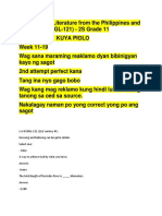 21st Century Literature From The Philippines and The World ENGL 121 2S Grade 11 Week 11 19 Kuya Piolo