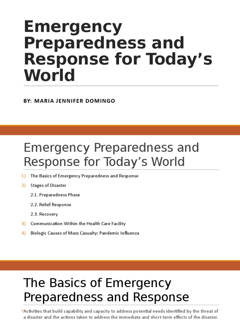 Emergency Preparedness and Response Guide | PDF | Influenza Pandemic ...