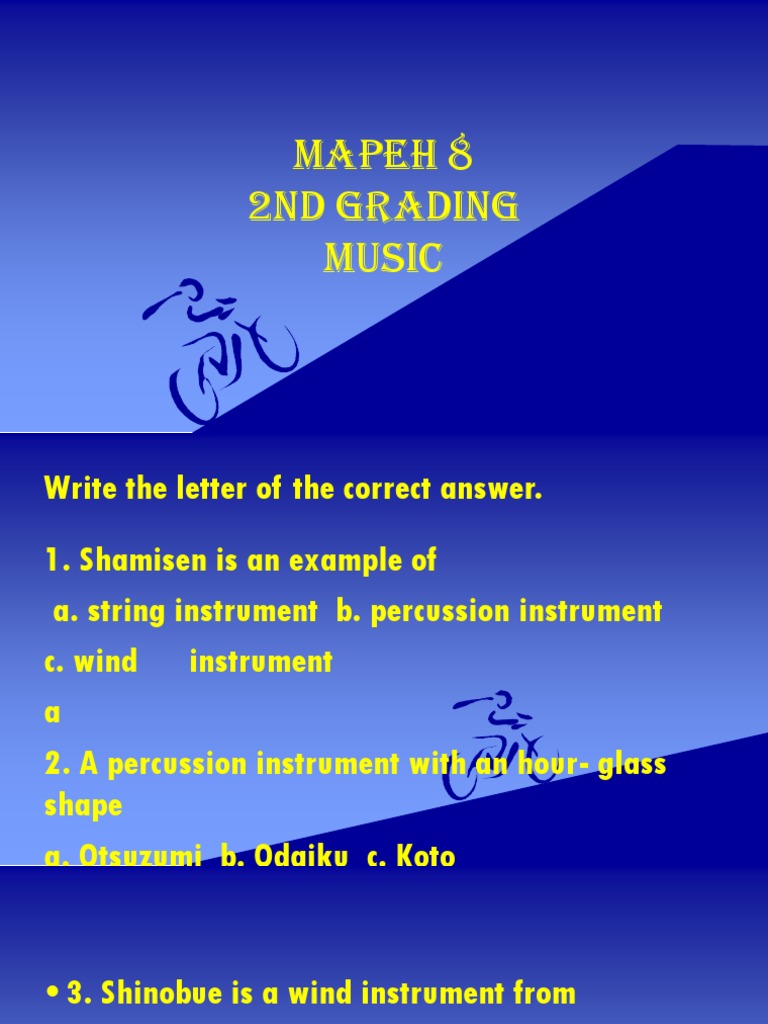 MAPEH 8 Music Quiz: Instruments | PDF | Home & Garden