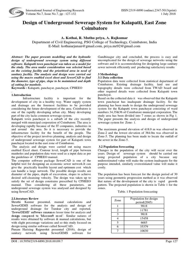 Underground Sewerage Design for Kalapatti | PDF | Sanitary Sewer ...