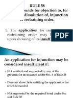 The Application For Injunction or Restraining Order May Be Denied Upon Showing of Its Insufficiency