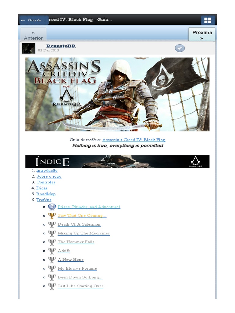 Troféus Assassin's Creed 4