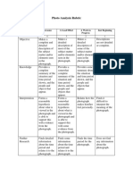 Photo Analysis Rubric PDF