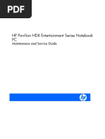 HP Pavilion HDX Entertainment Notebook PC Manual