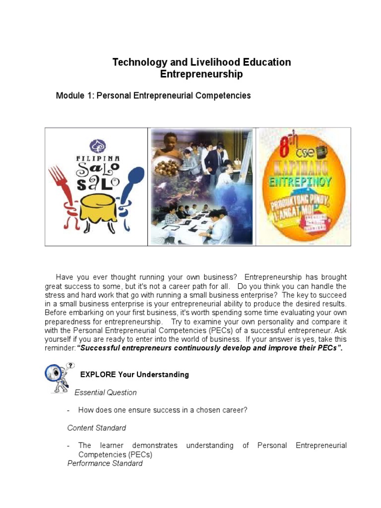 Docshare Tips Tle Ict Technical Drafting Grade 9 PDF PDF Entrepreneurship Goal