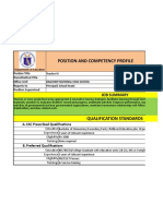 Position and Competency Profile: Job Summary