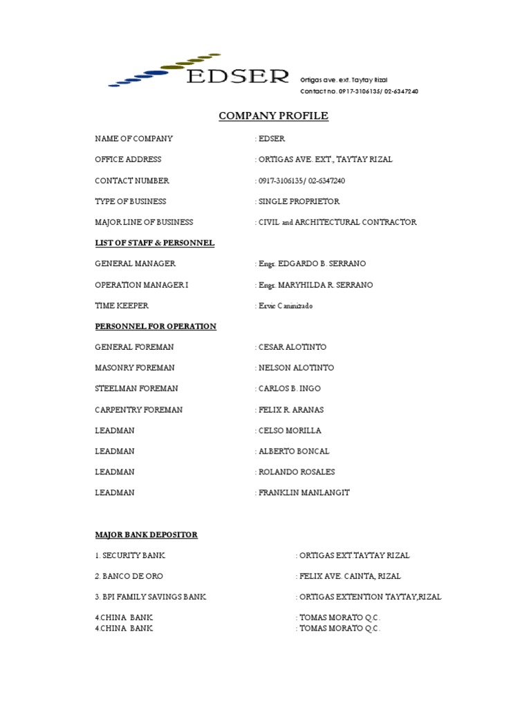 Edser Company Profile PDF PDF Real Estate Law Engineering