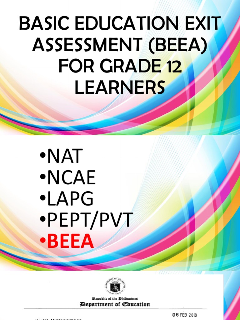 Basic Education Exit Assessment Beea For Grade 12 2019 | PDF | Learning ...
