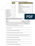 C.2 Tabela Periódica Dos Elementos Teste Disgnóstico 1