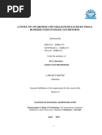A Study On Awareness and Challenges Faced by Small Business Units in Filing GST
