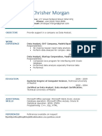 Data Analyst Chris Morgan SEO Resume