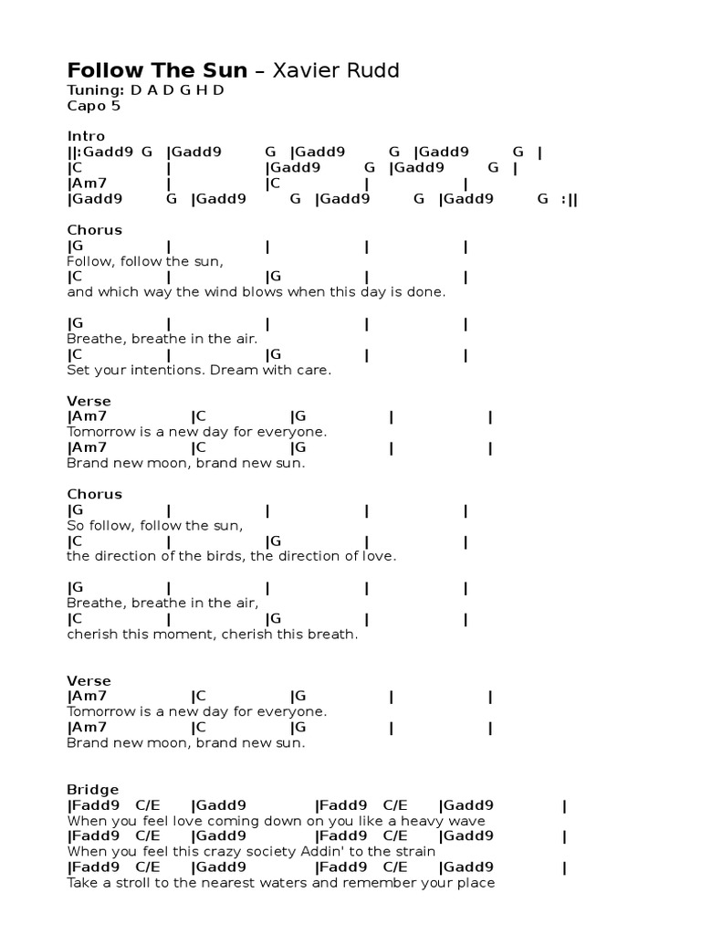 Follow The Sun Xavier Rudd