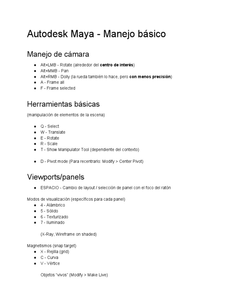 Autodesk Maya - Manejo Básico: Manejo de Cámara | PDF | Autodesk