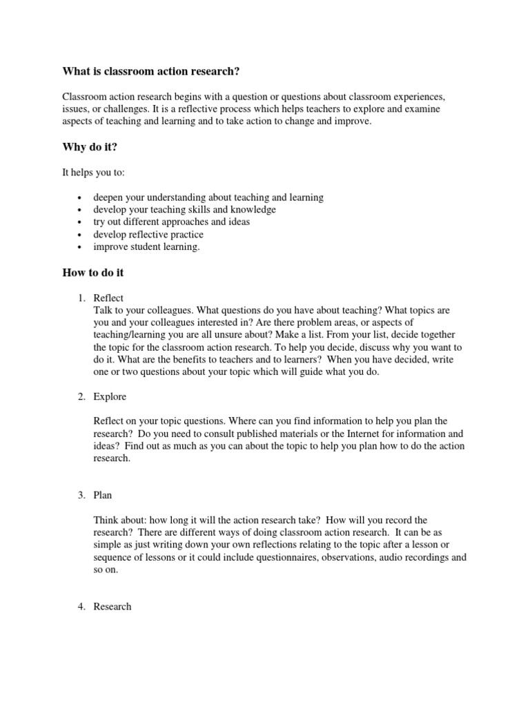 What Is Classroom Action Research | PDF | Action Research | Communication