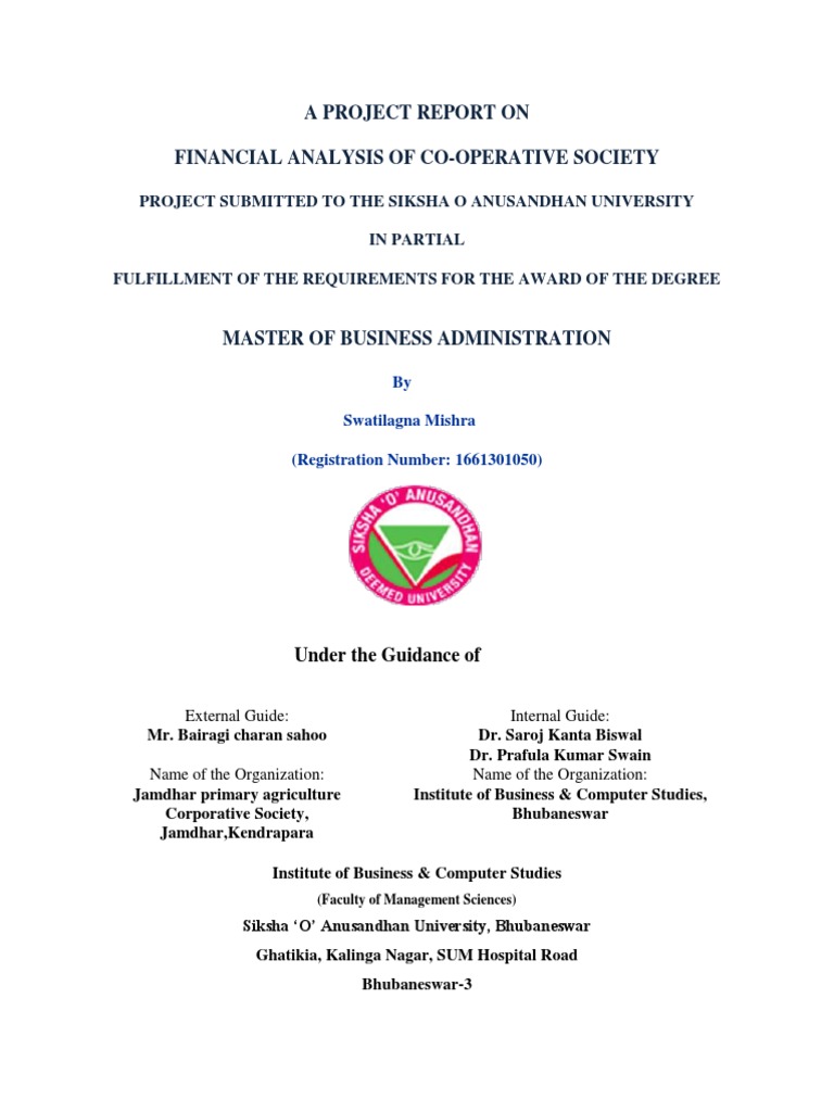 Financial Analysis of Cooperative Society | PDF | Cooperative | Data ...