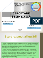 Cercetare Științifică Cercetare Științifică: Universitatea Politehnică Din București