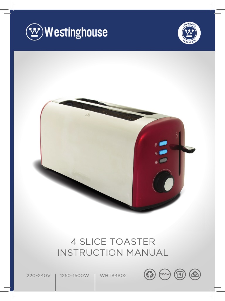 Westinghouse WHTS4S02R 4 Slice Toaster User Manual PDF Toast Nature