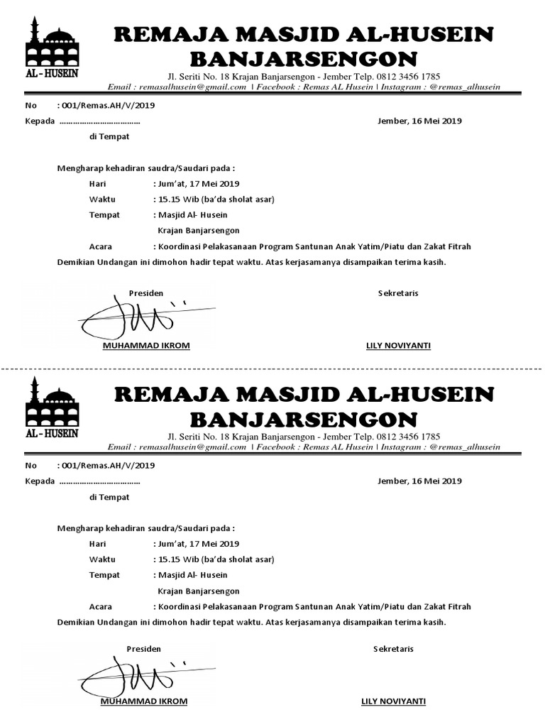 Undangan Remaja Masjid PDF | PDF