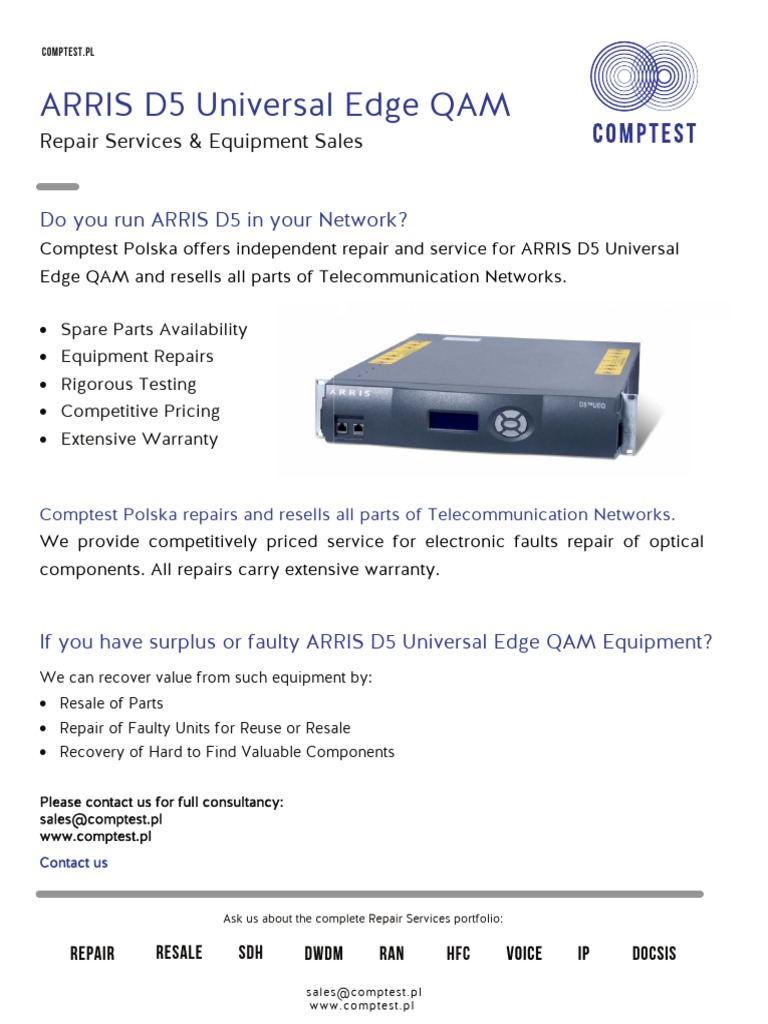 Arris D5 Universal Edge QAM Power Supply Computer Networking