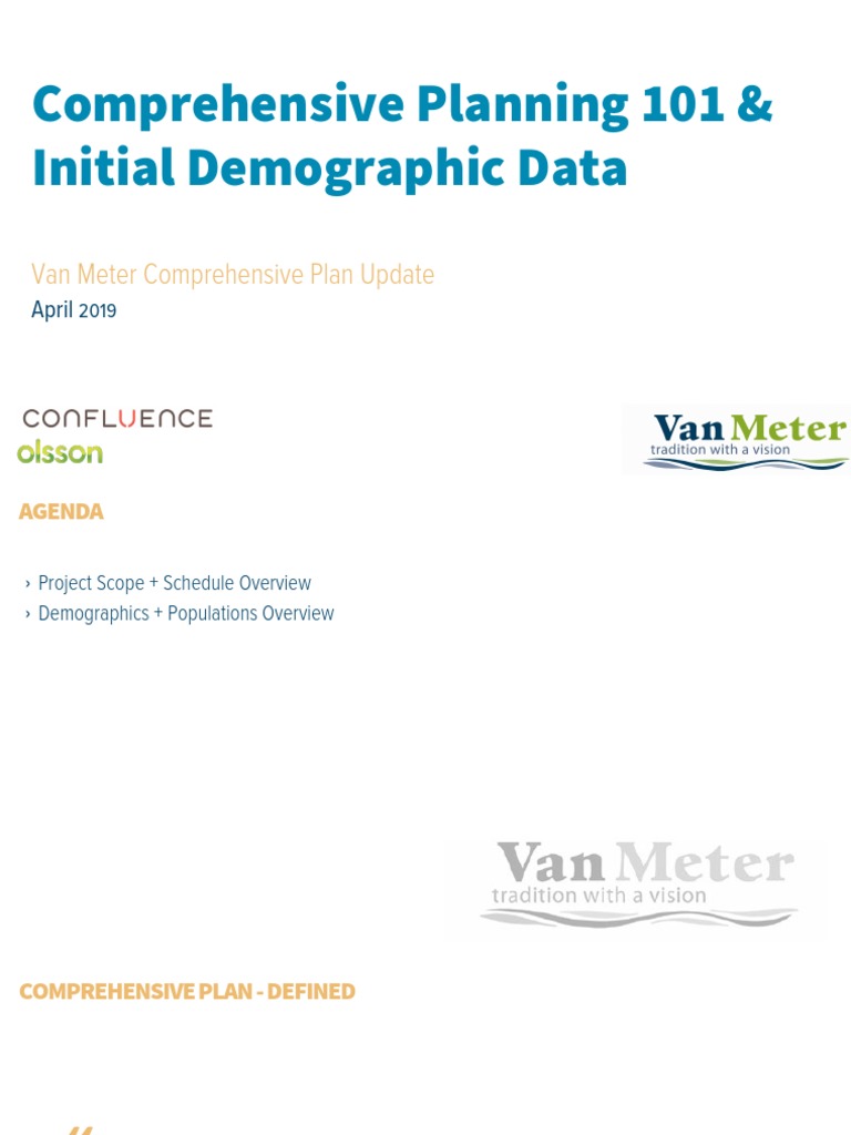 Van Meter Comprehensive Planning 101 & Initial Demographic Data  PDF 