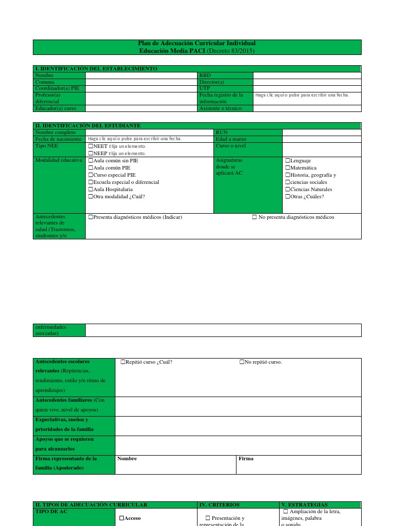 Plan de Aula para PACI en Educación Media | PDF | Aprendizaje | Evaluación