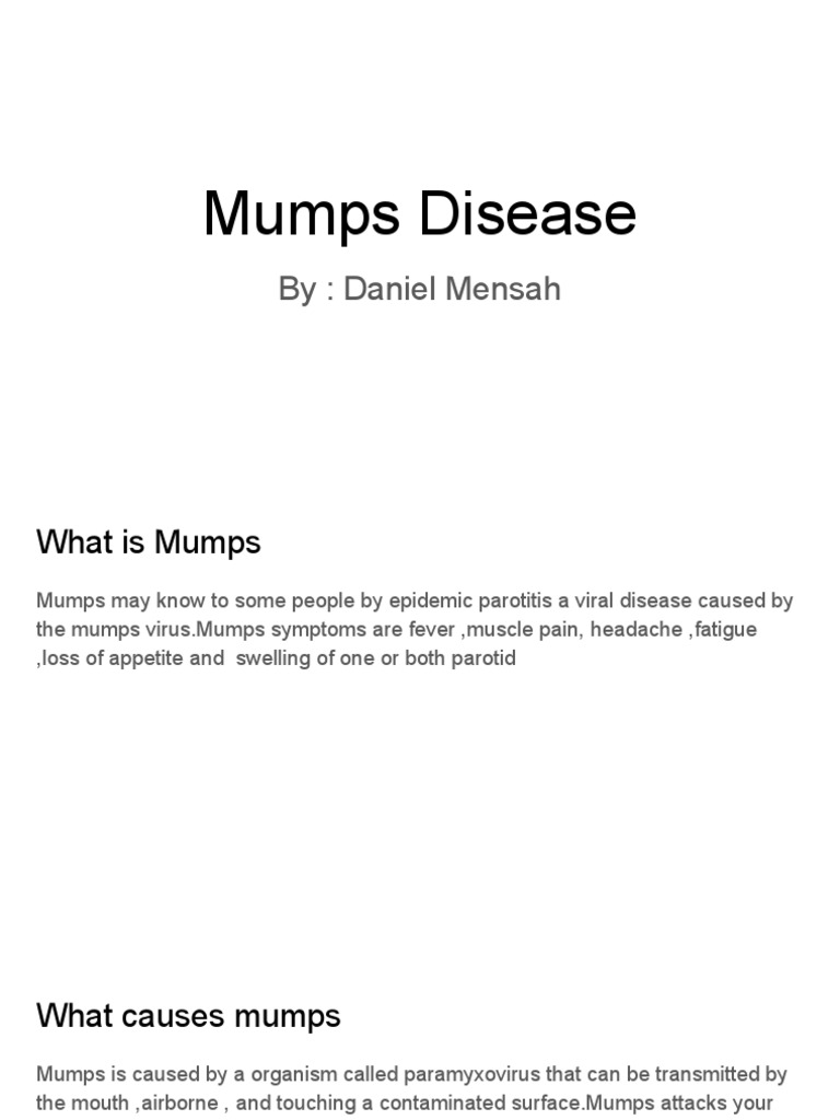 Understanding Mumps: Causes, Symptoms, and Treatment | PDF | Self ...