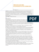 Vicisitudes Procesales Del Testamento Ológrafo en El Derecho Vigente