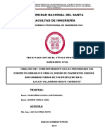 “Analisis Del Comportamiento en Las Propiedades Del Concreto Hidraulico Para El Diseño de Pavimentos Rigidos Adicionando Fibras de Polipropileno