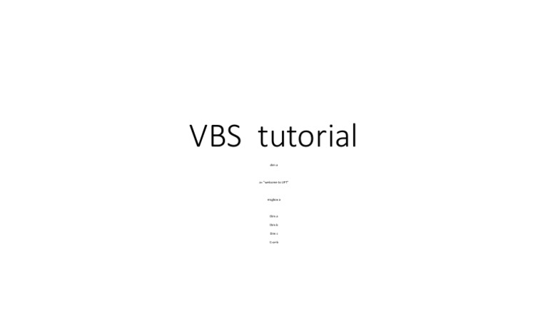 VBS Tutorial: MsgBox and Variables | PDF