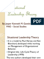 Situational Leadership Theory: By: Jasper Kenneth M. Ganelo MAE - Social Studies