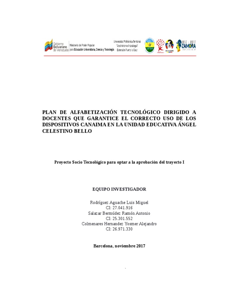 Proyecto I Informatica Unificado13-11-17 PDF | PDF | Software libre ...
