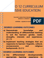 The k to 12 Curriculum Inclusive Education