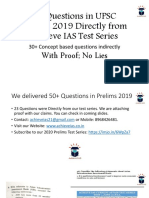 23 Questions in UPSC Prelims 2019 Directly From Achieve IAS Test Series