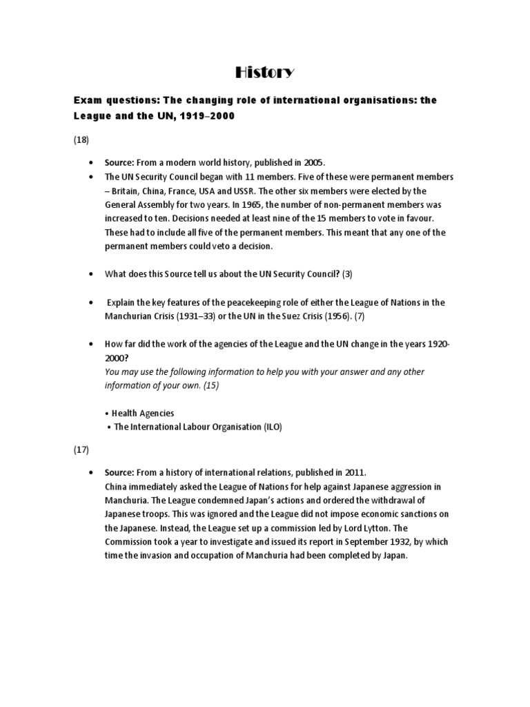 League of Nations vs UN: Exam Insights | PDF | United Nations Security ...