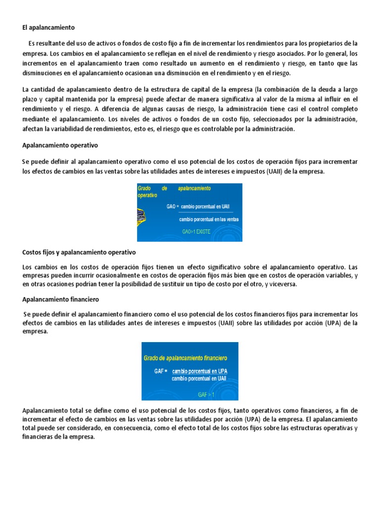 Estrategias de Apalancamiento y Capital | PDF | Apalancamiento ...