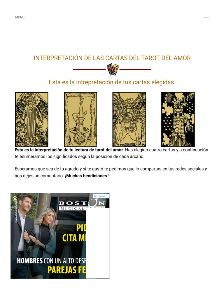 Interpretación de Las Cartas Del Tarot Del Amor | PDF | Amor | Felicidad