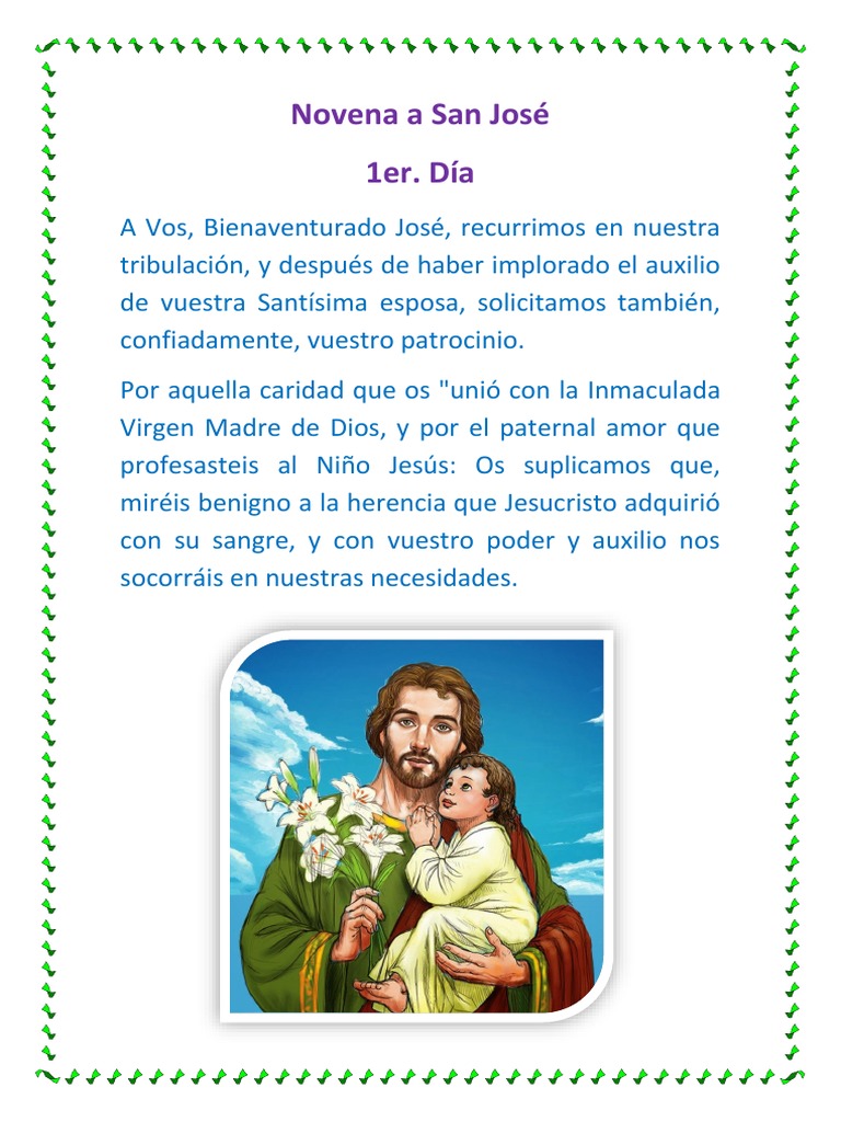 Novena A San José | PDF | María, madre de Jesús | orador del Señor