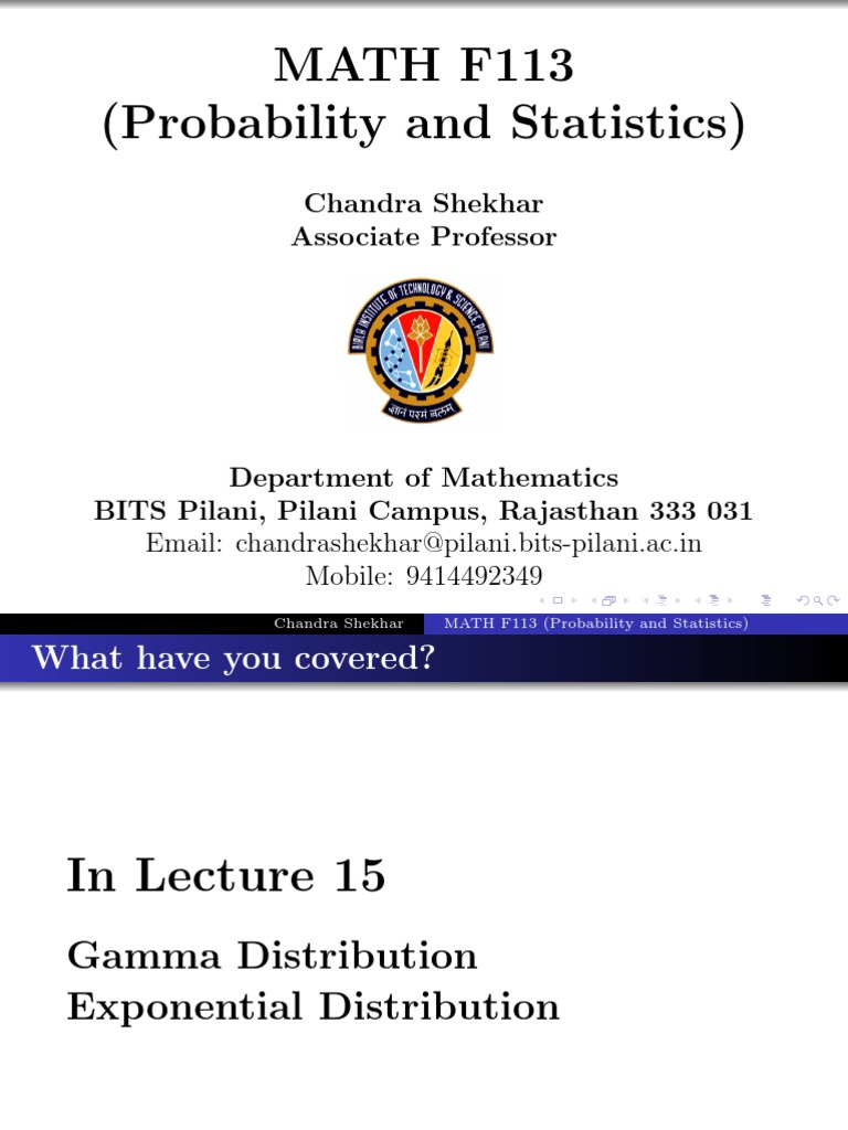 Lecture16 Pdf Pdf Chi Squared Distribution Probability Distribution