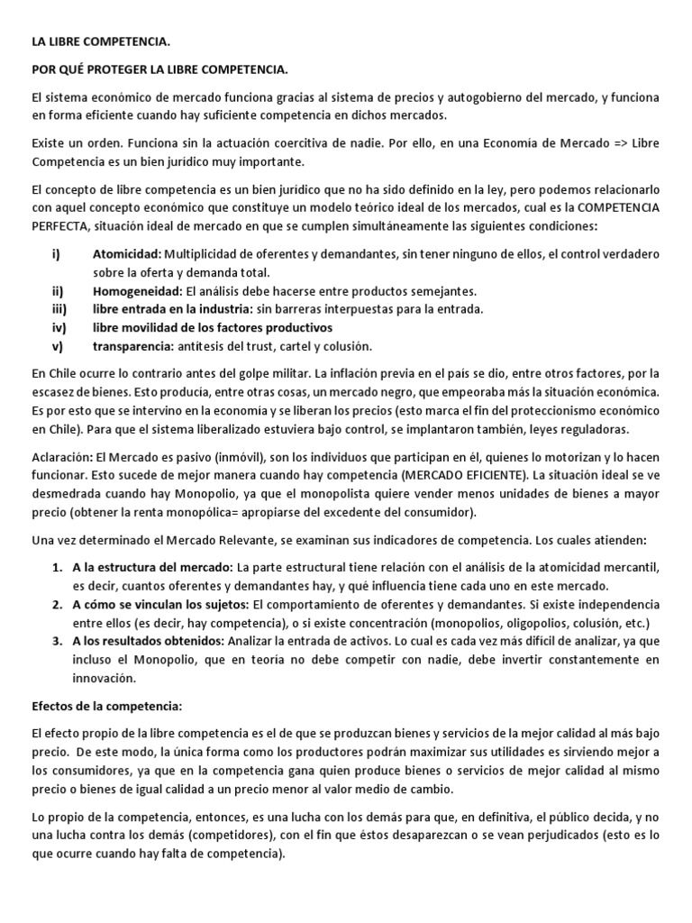 Concepto y Ejemplos de Libre Competencia | PDF | Monopolio | Oligopolio