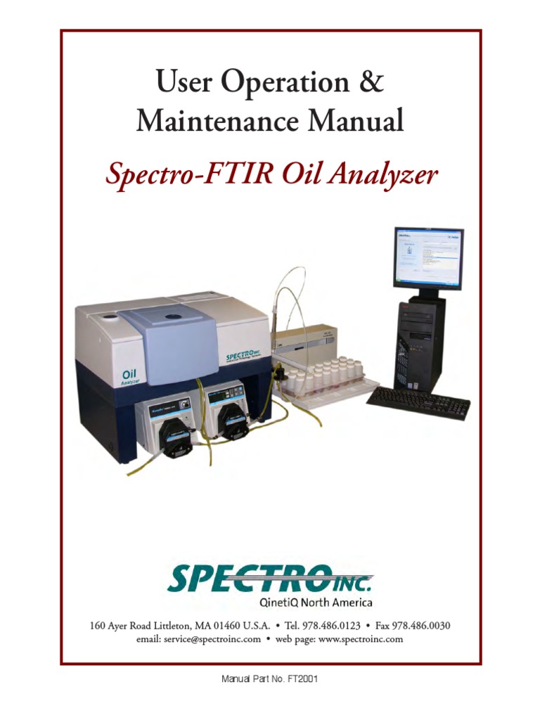 SpectroFTIR Oil Analyzer User Operation & Maintenance Manual PDF