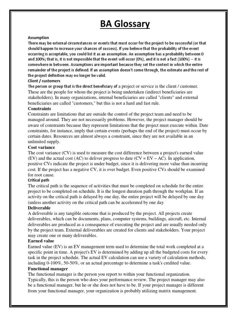 BA Glossary | PDF | Scrum (Software Development) | Agile Software ...