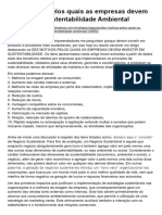 Dez Motivos Pelos Quais as Empresas Devem Investir Em Sustentabilidade Ambiental