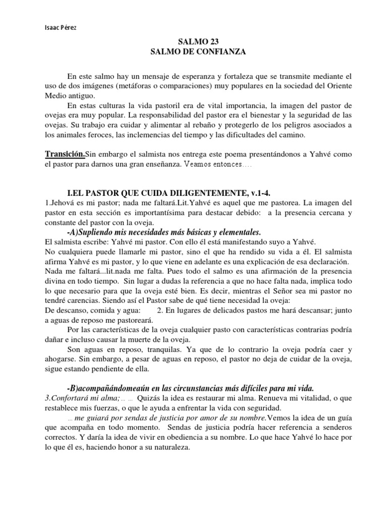 Salmo 23 | PDF | Yahvé | Salmos