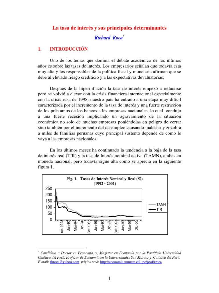 Determinantes de las tasas de interés | PDF | Bancos | Inflación